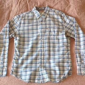 Levi's Blue Casual Button Down Shirt with Plaid Pattern